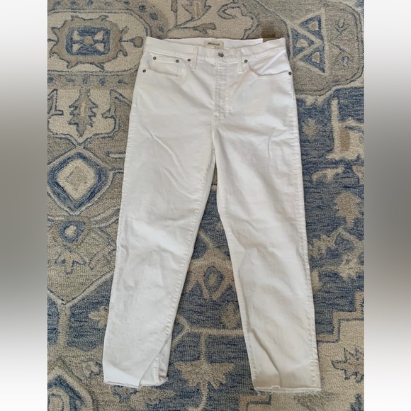 Madewell The Perfect Vintage Crop Jean In Tile White AJ193 Size 31 - Picture 3 of 7